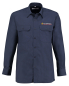 Preview: Das marine farbene langarm Feuerwehr Diensthemd ist geradlinig geschnitten, bestickt mit Sauferlöwe+Stick Feuerwehr